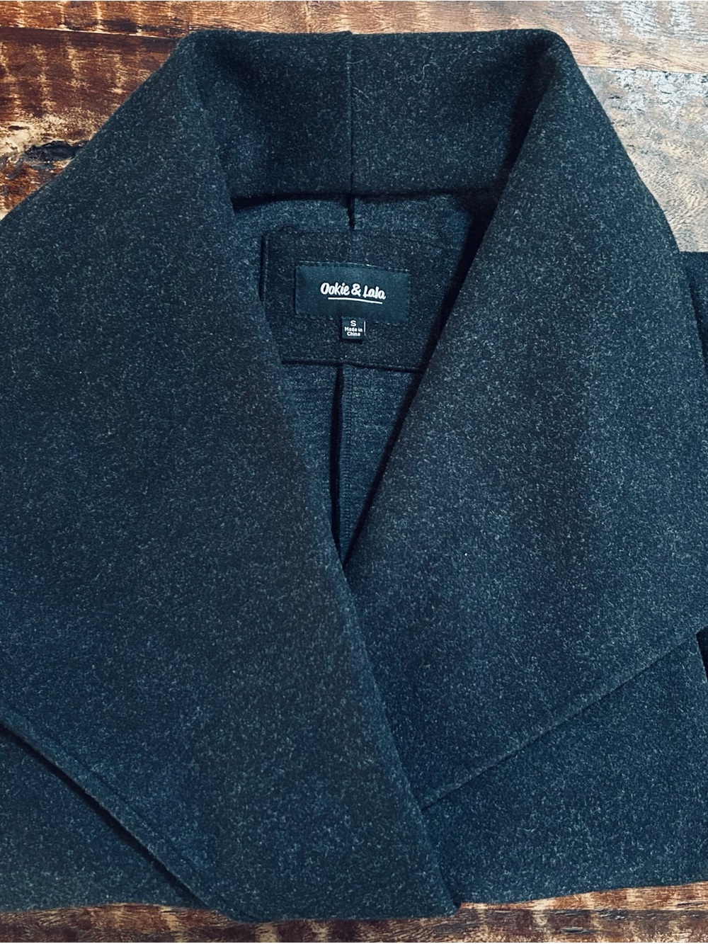 Women's Charcoal Gray Varsity Jacket with Shawl Collar